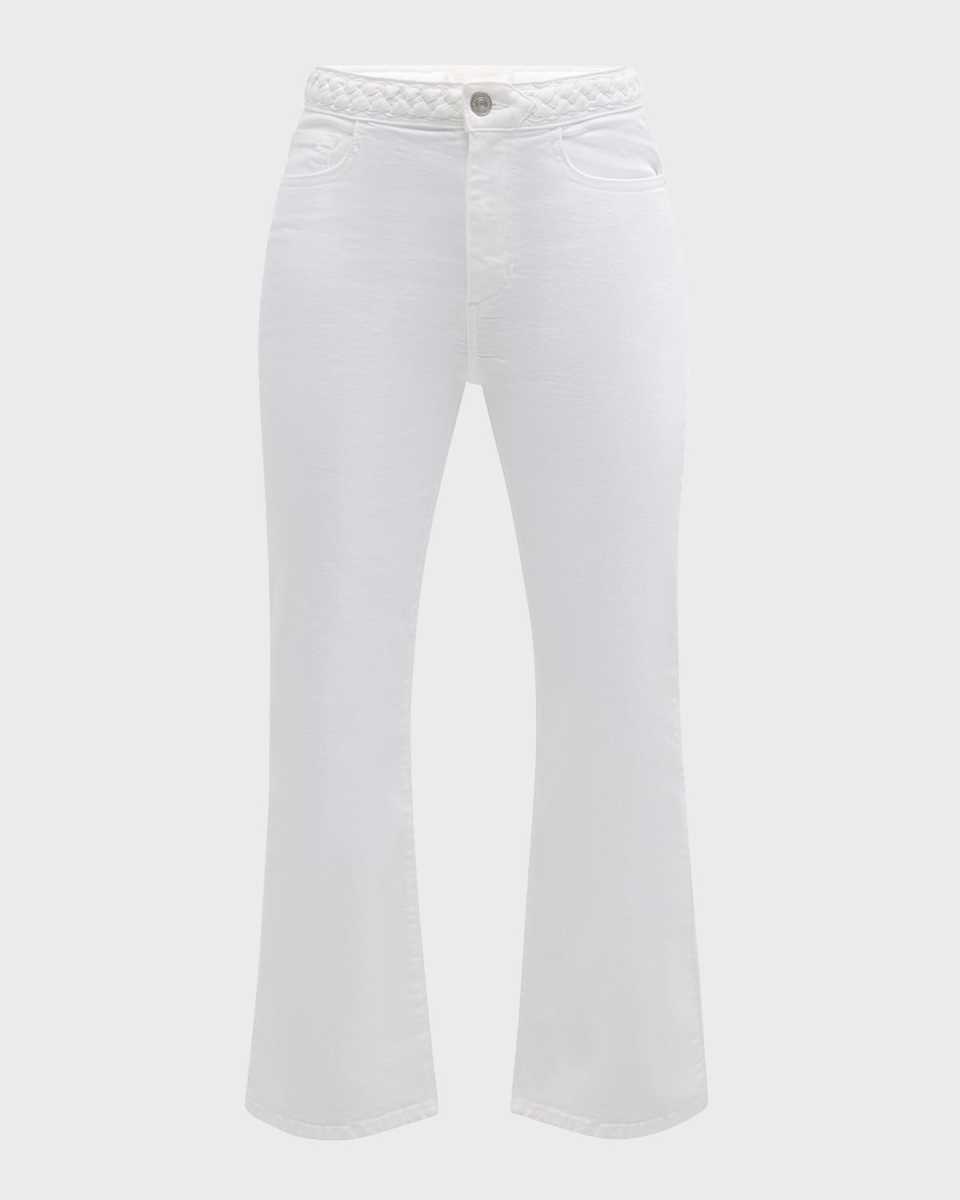 Braided Crop Mini Bootcut Jeans